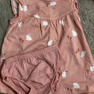 Carter's Pink Bunny Print Casual Dress